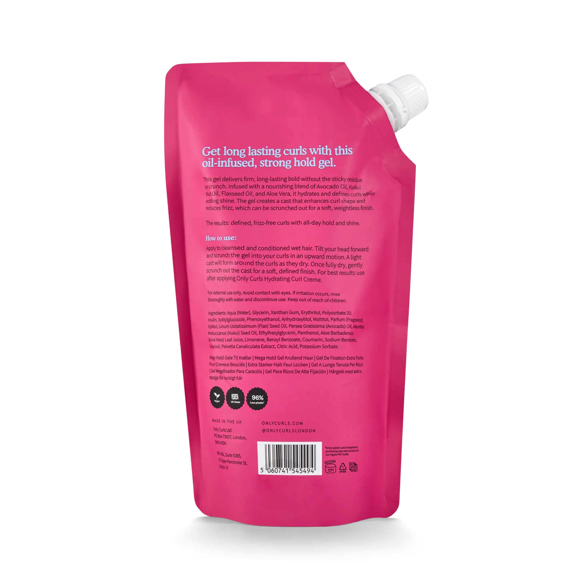 Only Curls Mega Hold Curl Gel 500ml - Refill Pouch - Image 3