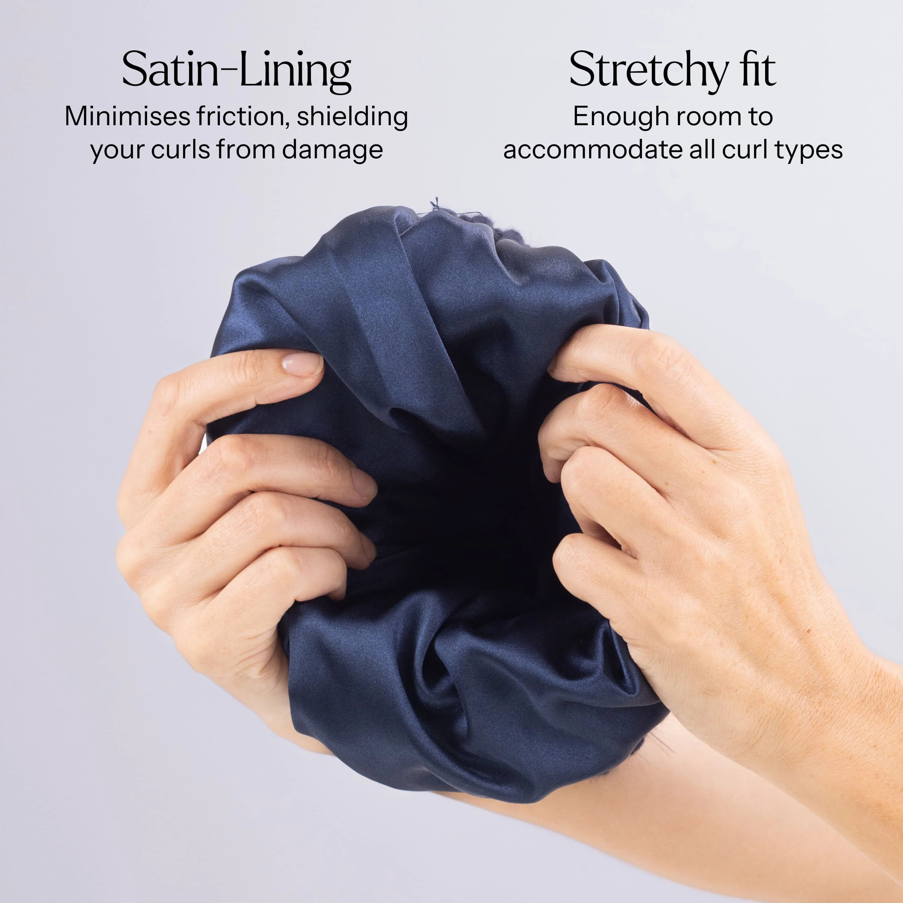 Only Curls Satin Lined Beanie with Pom - Carrie in Dusty Blue - Image 6