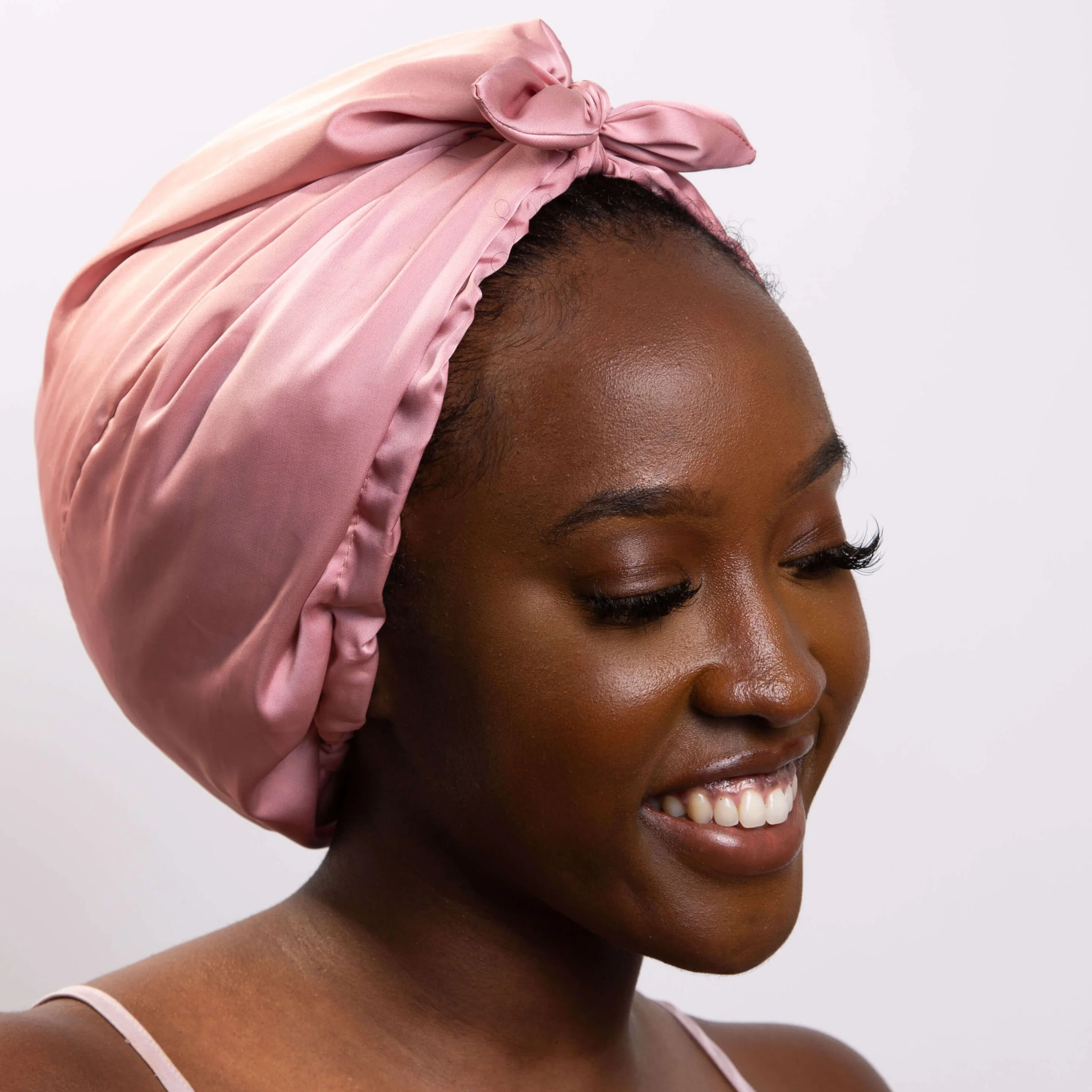 Only Curls Satin Sleep Turban - Dusty Rose - Image 4