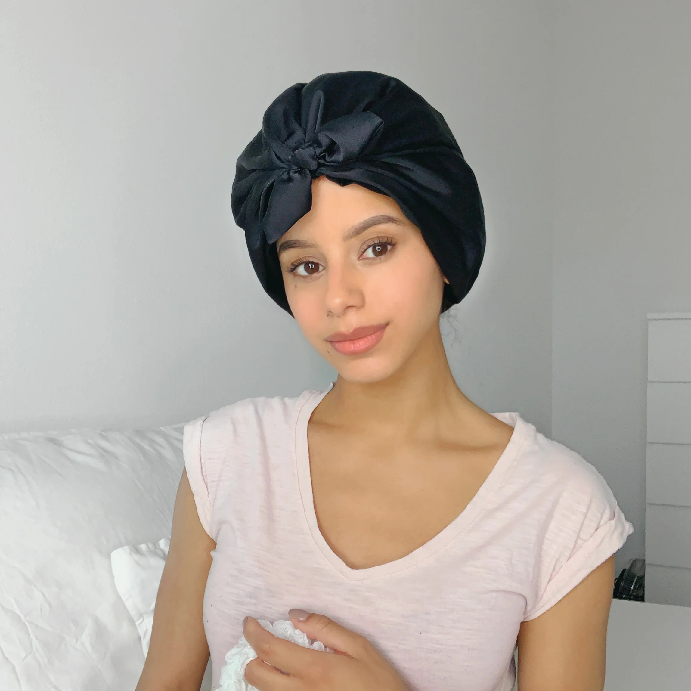Only Curls Satin Sleep Turban - Slate Grey - Image 3
