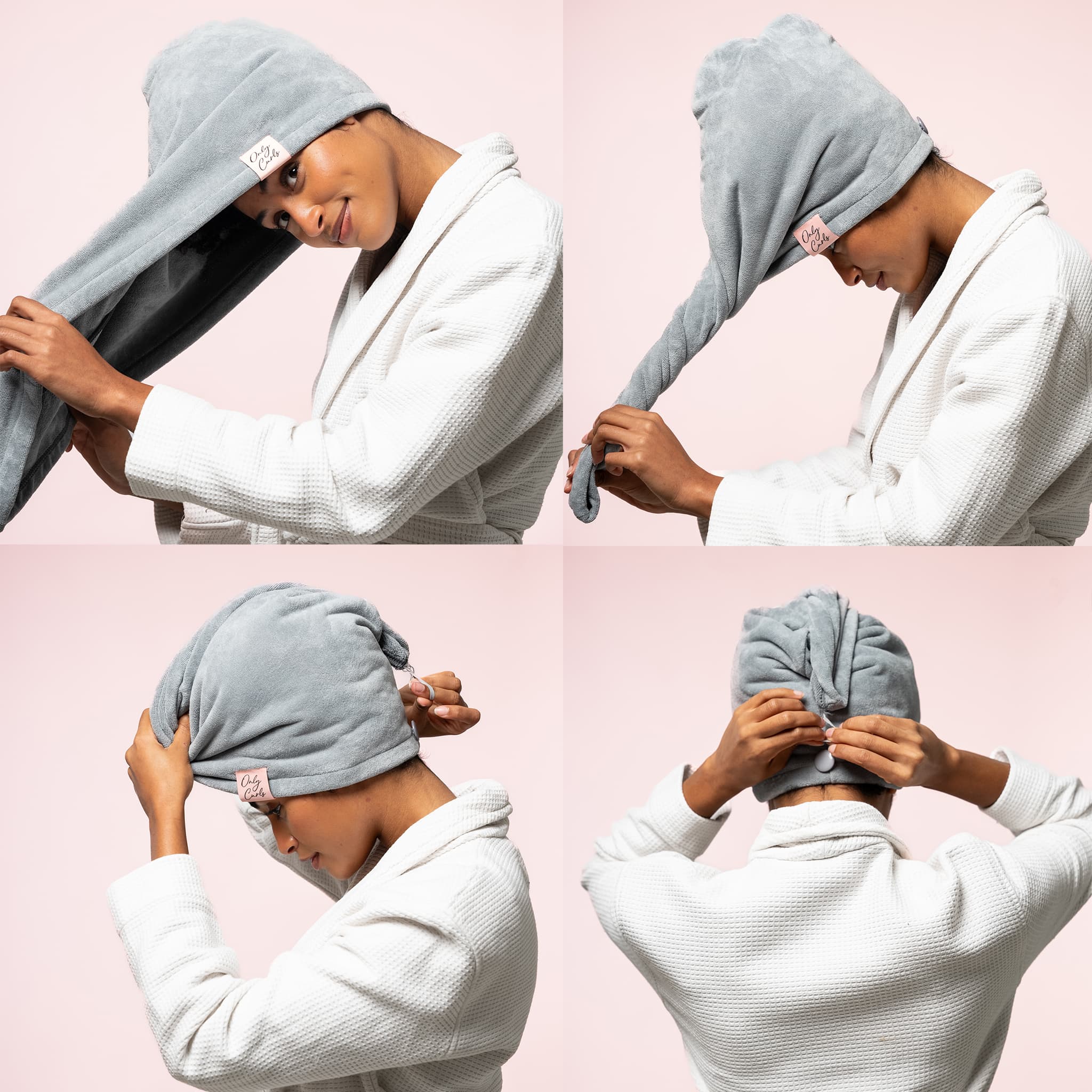 Only Curls Towel Turban - Grey - Image 3